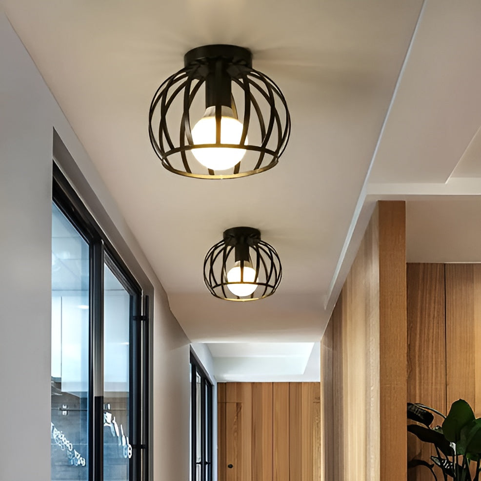 GangpadSchijn | Geometrische Plafondlamp in Zwart Metaal