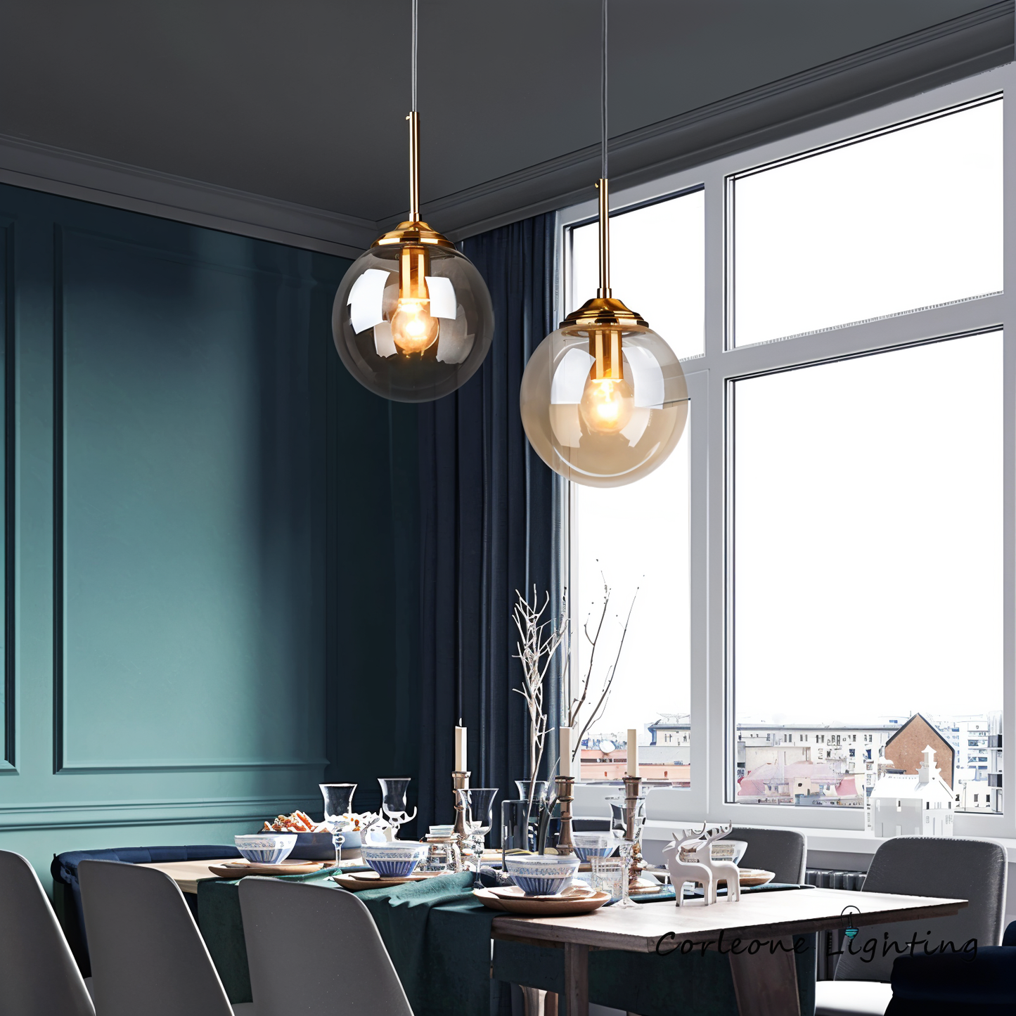 Skymora | Suspensie Nordique in Glas Pierre – Fitting E14