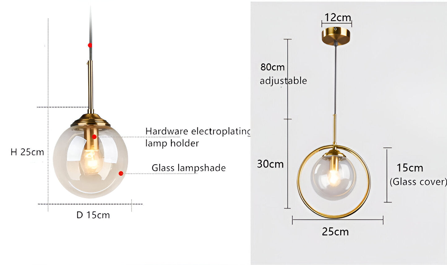 Skymora | Suspensie Nordique in Glas Pierre – Fitting E14
