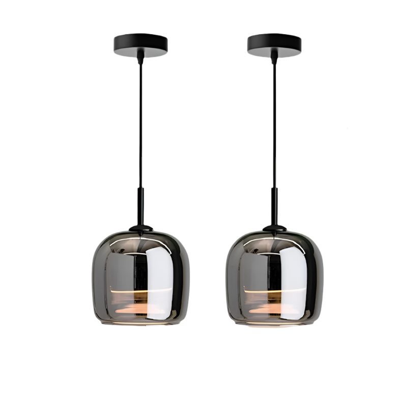 NoirNorse – Lampe Pendante Nordique en Verre Noir