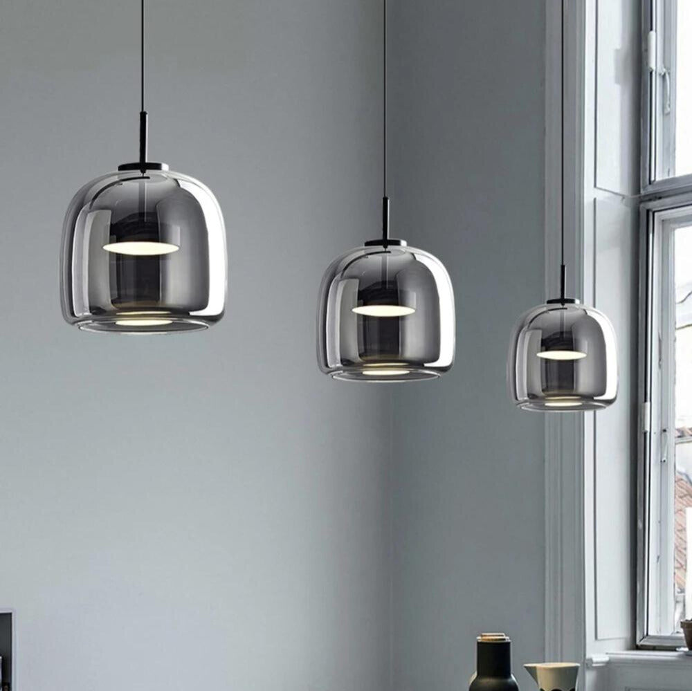 NoirNorse – Lampe Pendante Nordique en Verre Noir