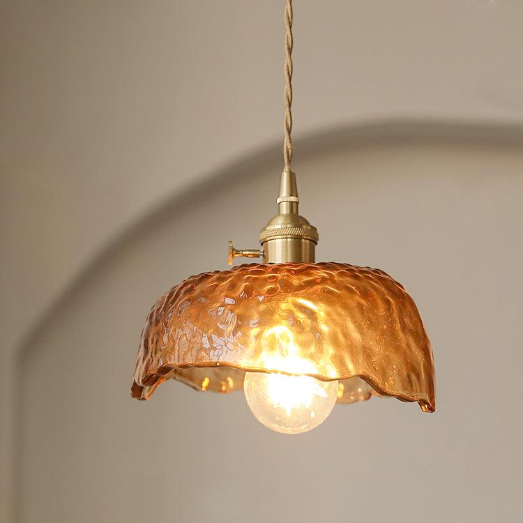 AmberHaven – Suspension Vintage en Verre Brun