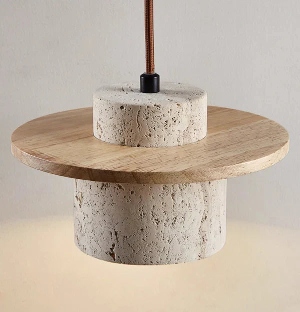AETHERGLOW STONE – Suspension en travertin naturel