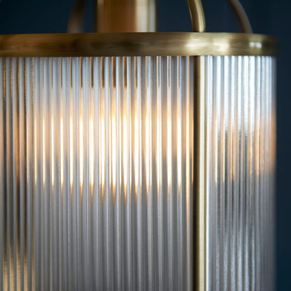 Rebel | Glazen Striated Hanglamp en Antiek Messing