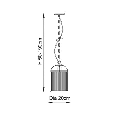 Rebel | Glazen Striated Hanglamp en Antiek Messing