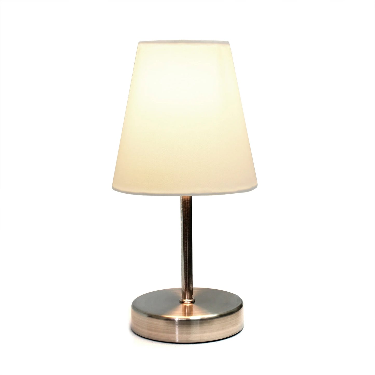 Lampe de Table Miniature en Nickel Sablé avec Abat-Jour