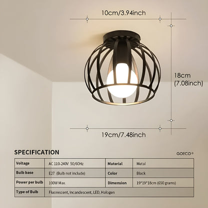 GangpadSchijn | Geometrische Plafondlamp in Zwart Metaal