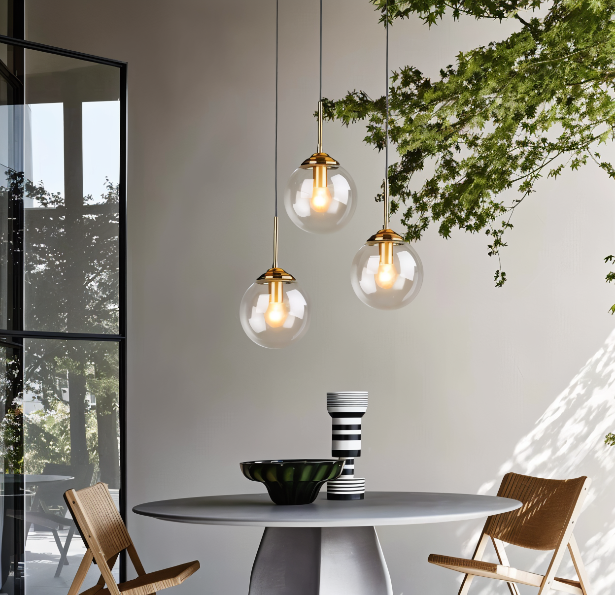 Skymora | Suspensie Nordique in Glas Pierre – Fitting E14