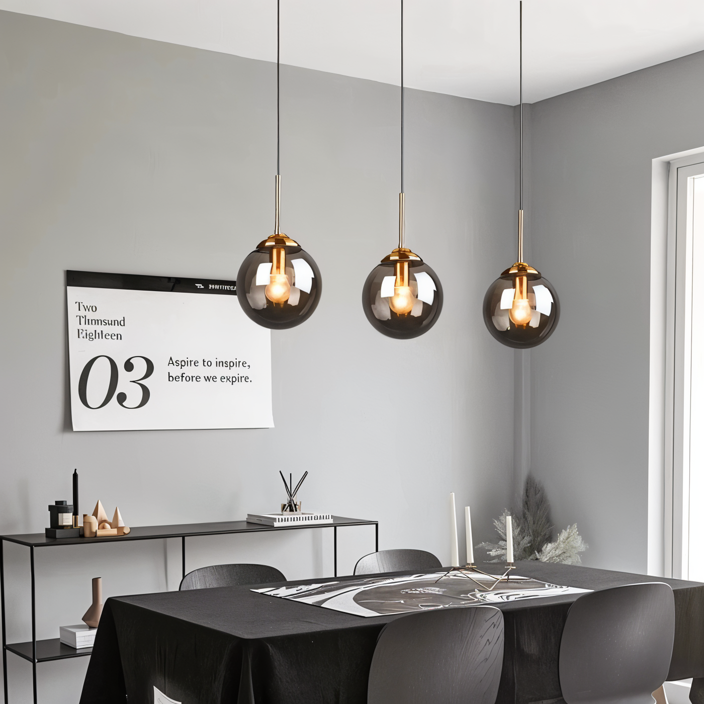 Skymora | Suspensie Nordique in Glas Pierre – Fitting E14