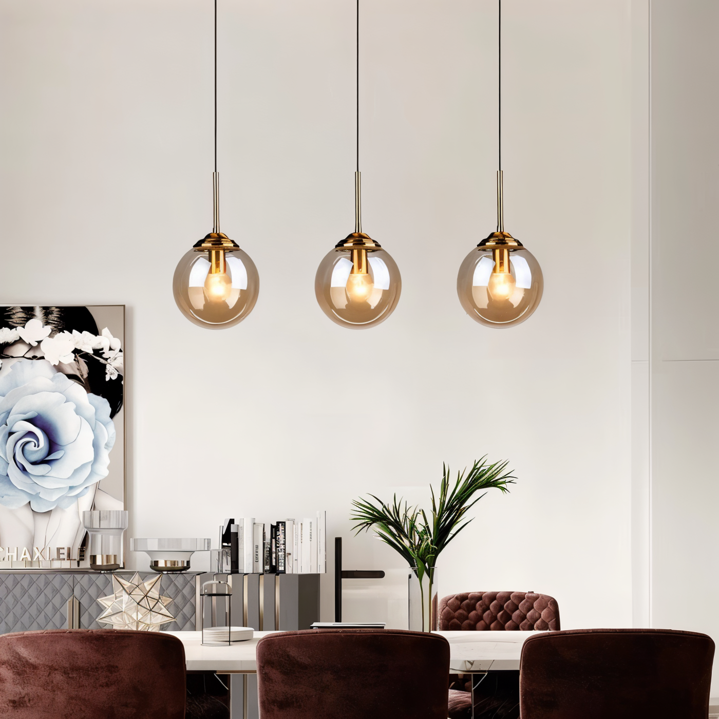 Skymora | Suspensie Nordique in Glas Pierre – Fitting E14
