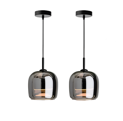 NoirNorse – Lampe Pendante Nordique en Verre Noir