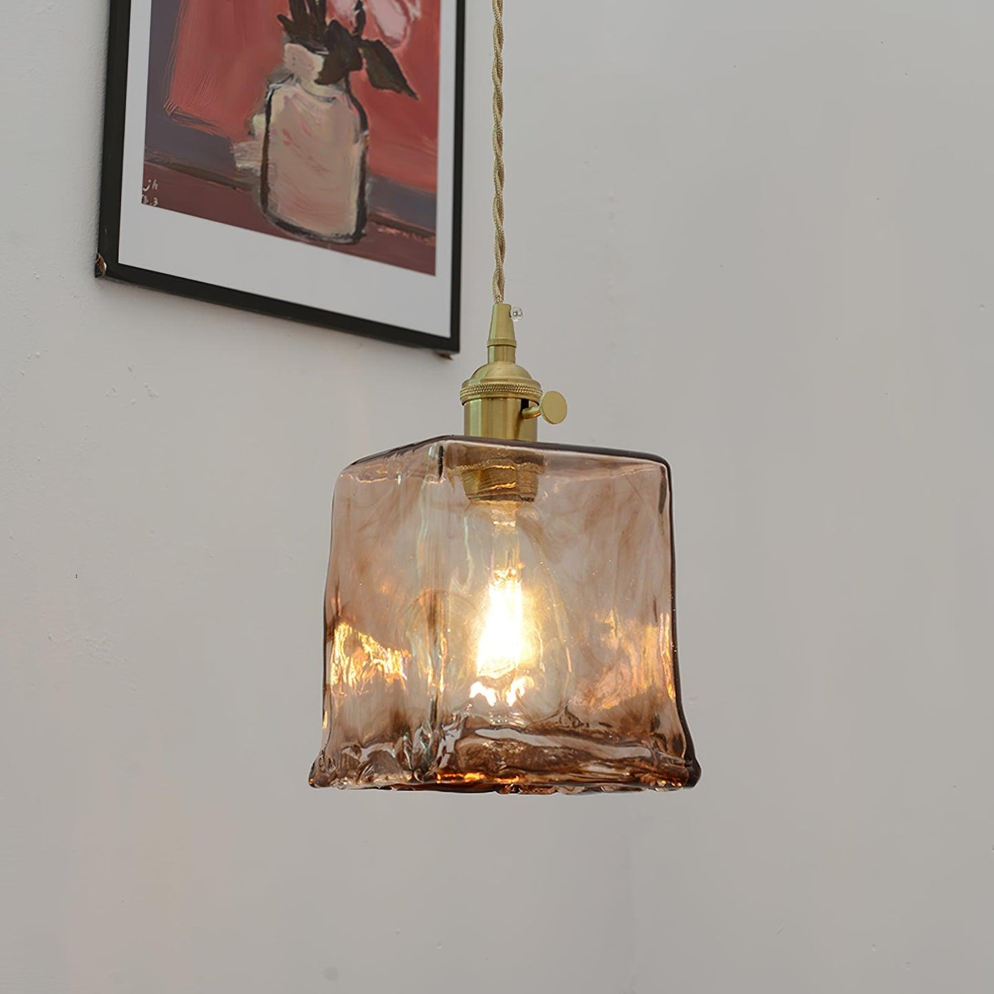 AmberHaven – Suspension Vintage en Verre Brun