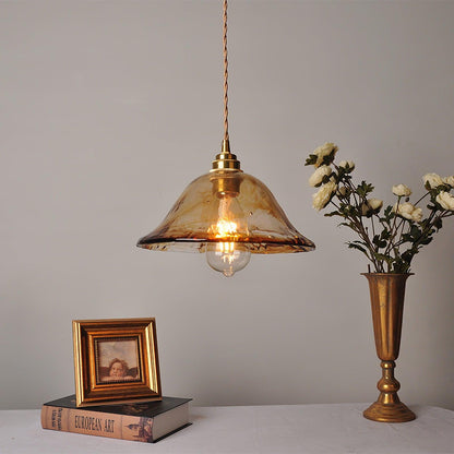 AmberHaven – Suspension Vintage en Verre Brun