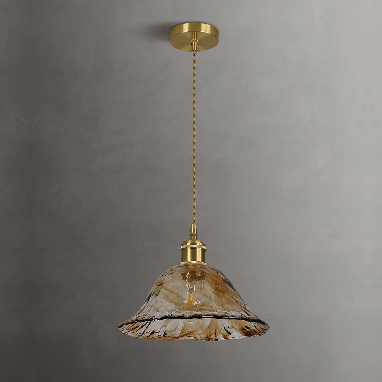 AmberHaven – Suspension Vintage en Verre Brun