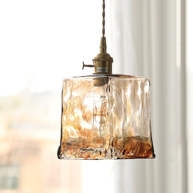 AmberHaven – Suspension Vintage en Verre Brun