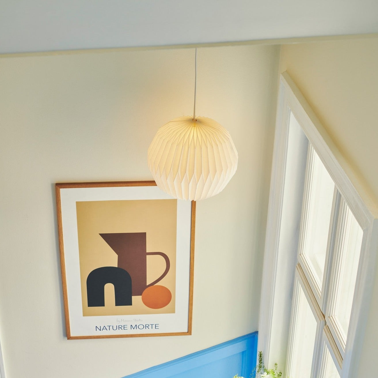 ZachtGloeiend | Retro Stijl Papieren Plafondlamp