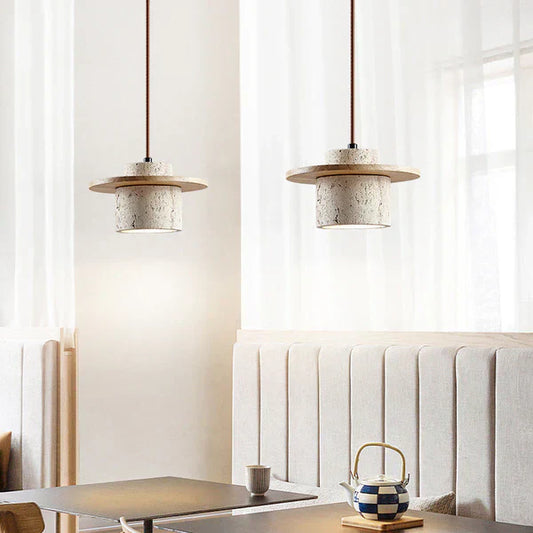 AETHERGLOW STONE – Suspension en travertin naturel