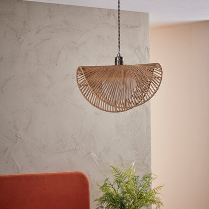 Alleen | Rieten en Glazen Plafondlamp met Gouden Afwerking