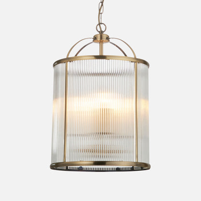 Rebel | Glazen Striated Hanglamp en Antiek Messing