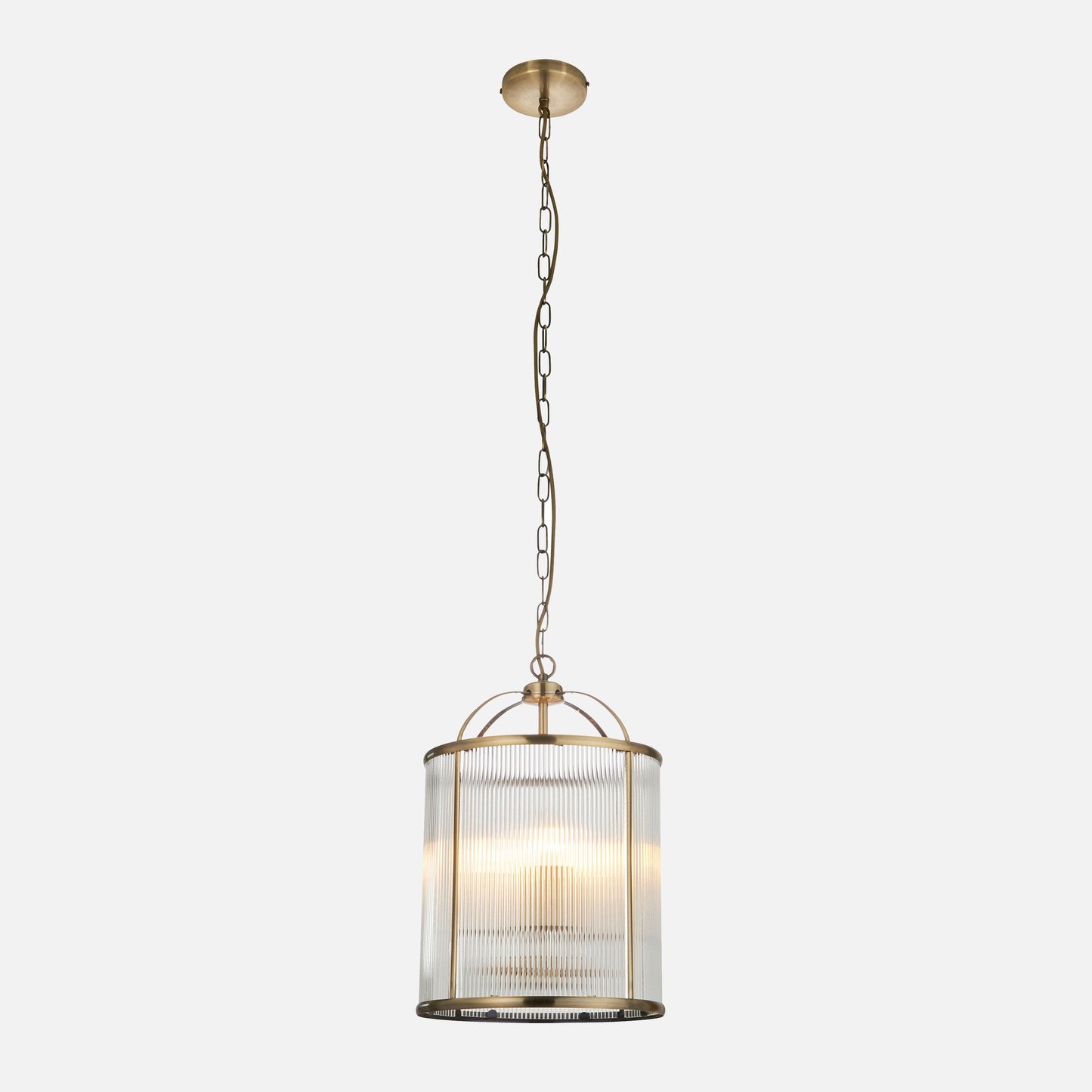 Rebel | Glazen Striated Hanglamp en Antiek Messing