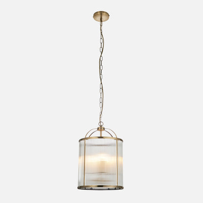 Rebel | Glazen Striated Hanglamp en Antiek Messing