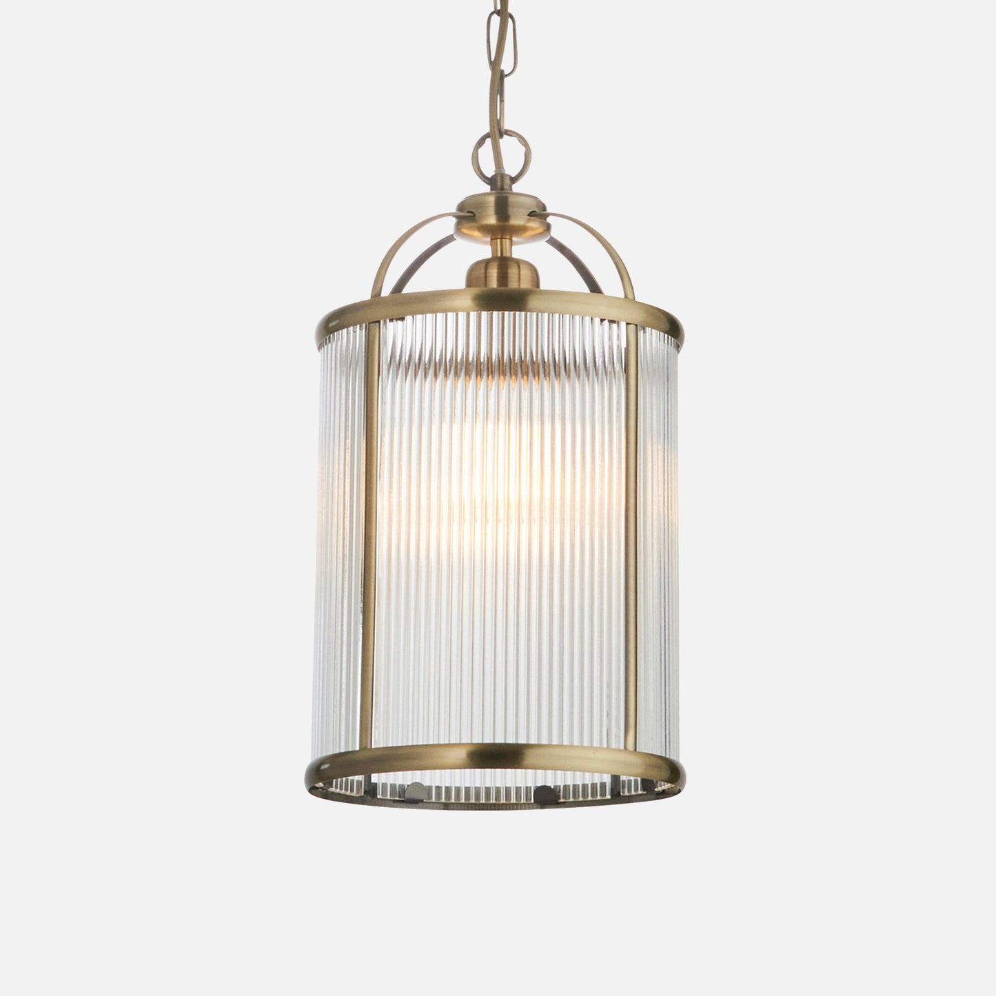 Rebel | Glazen Striated Hanglamp en Antiek Messing
