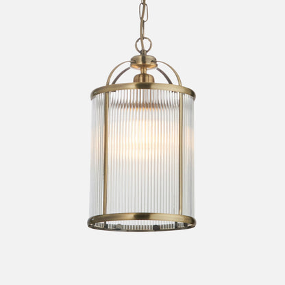 Rebel | Glazen Striated Hanglamp en Antiek Messing