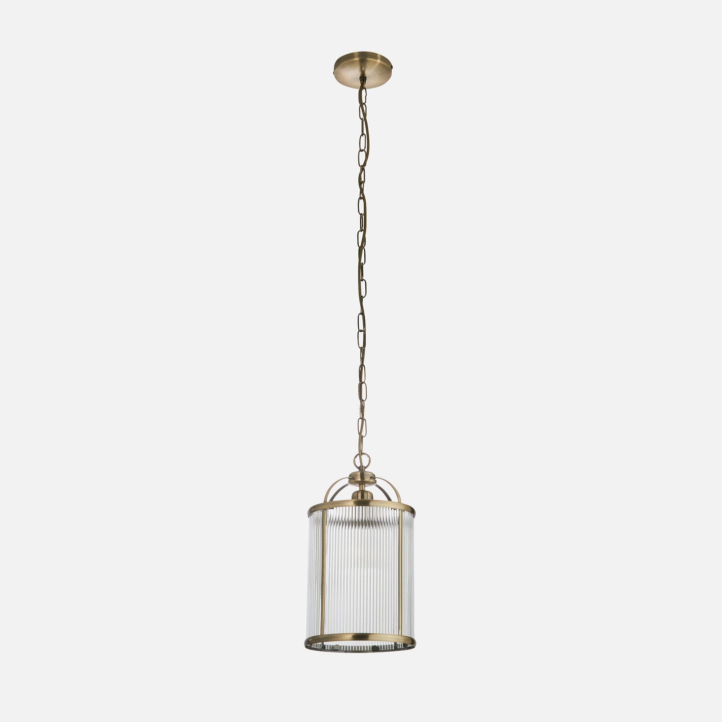 Rebel | Glazen Striated Hanglamp en Antiek Messing