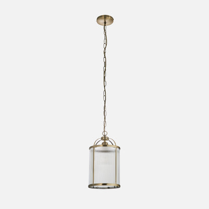 Rebel | Glazen Striated Hanglamp en Antiek Messing