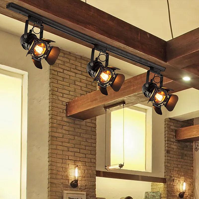 Spoorweg | Industriële Zwarte Plafondlamp – Plafond- of Railmontage